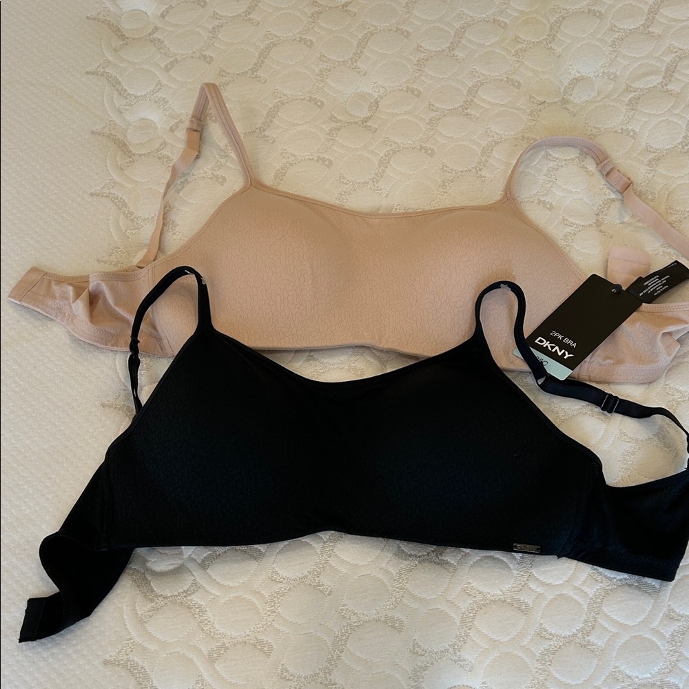 DKNY Wireless Bra Pair in Black & Nude